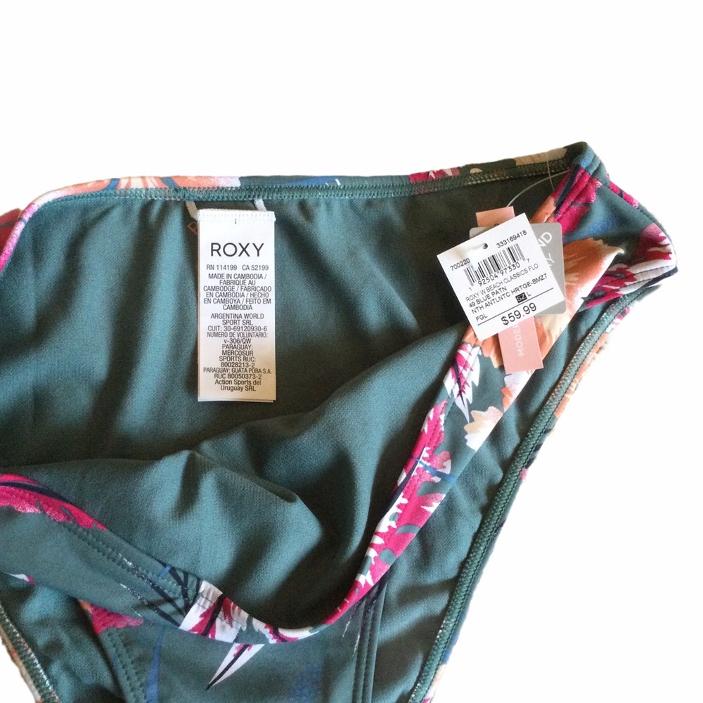 NWT Roxy High Waist Tropical Bikini Bottoms - Picture 2 of 3